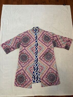 Chico’s Reversible Mykonos Kimono Jacket Topper NWOT Size 3